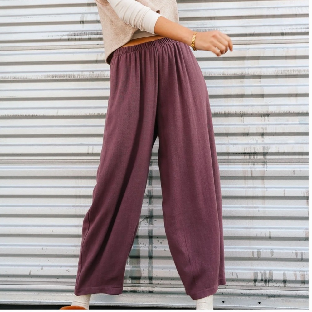 Haley Solar Purple Linen Lantern Pant, Size XS (LA locally made)